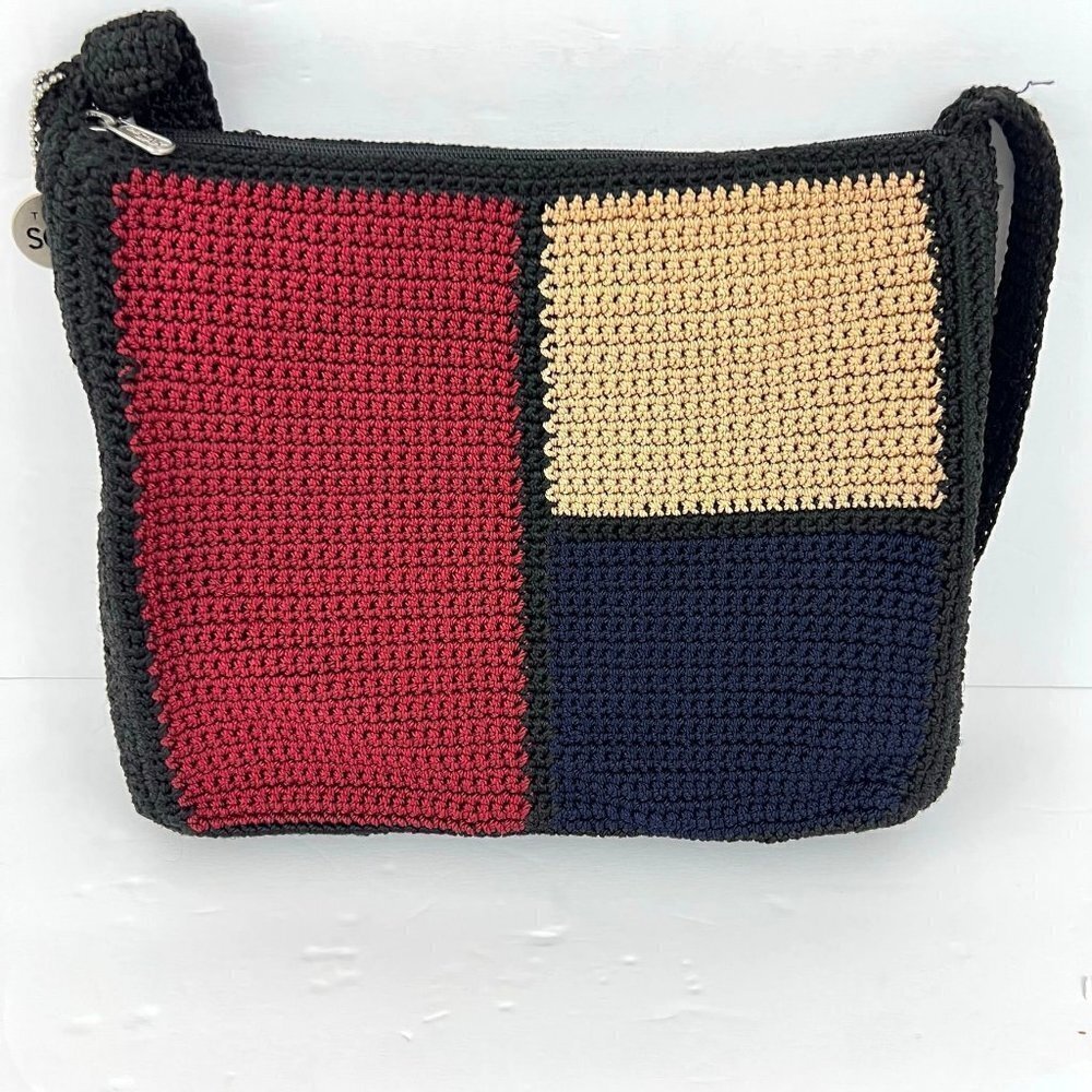 The Sak Black Color Block Knit Shoulder Bag